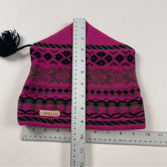 Vintage Capello Canada Ski Hat Cap Toque Winter Pink Purple - Picture 8 of 8